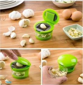 Resim Zhltools 2 Farklı Bıçaklı Hazneli Kapaklı Pratik Sarımsak Soğan Rendesi Yeşil 