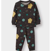 Resim Defacto Erkek Bebek Pijama Takımı Uzay Baskılı Uzun Kollu Üst Uzun Alt F0549a525augr164 Gri-gr164 