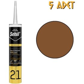 Resim Selsil Silikonize Mastik Altın Meşe 500 Gr. - 5 Adet 