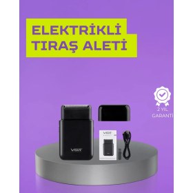 Resim Renklime Kart Tasarımlı Şarjlı Tıraş Makinesi | 2 Başlıklı Hassas Kesim 
