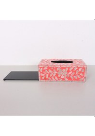 Resim Anita Sedefli Dikdörtgen Peçetelik 23x12x8,5 Cm Kırmızı 