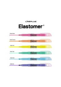 Resim Lineplus Elastomer Fosforlu Kalem Pastel Renkler 6'lı Paket 