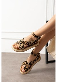 Resim Shoetek Lors Kadın Sandalet Parmak Arası Bilekten Bağlı Leopar LEOPAR 