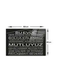 Resim Decorita Cam Ocak Arkası Koruyucu | Bu Ev-Siyah Fon | 40cm x 60cm 