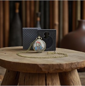 Resim keyfim shop Kişiye Özel Kutulu Antik Kızılderili Köstekli Saat 