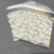 Resim 50/100 adet Papatya Baskılı Yapışkanlı Plastik Hediye Çantaları, Polipropilen Malzeme, Şeffaf Ambalaj Poşetleri, 10x13cm, Mücevher ve Hediyelikler için 