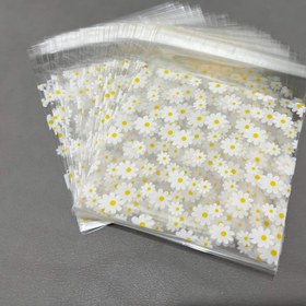 Resim 50/100 adet Papatya Baskılı Yapışkanlı Plastik Hediye Çantaları, Polipropilen Malzeme, Şeffaf Ambalaj Poşetleri, 10x13cm, Mücevher ve Hediyelikler için 