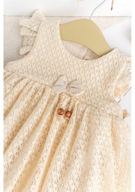 Resim Babymod Dantet Detaylı Bodyli Kız Bebek Elbise Bej Bej 