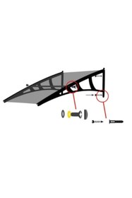 Resim Genel Markalar 4a Groups - Yeni Kapı Üstü Pratik Plastik Sundurma 100x240 Cm - Bronz 