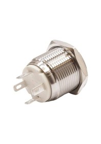 Resim Motorobit 19H-G1-E 19Mm Çıkık Yaylı Işıklı Metal Buton - Beyaz 