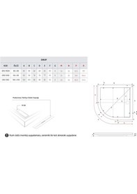 Resim Shower 90x90 Drop Oval Flat Duş Teknesi H:5 Cm 