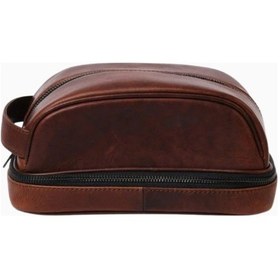 Resim Ryoko Liwa Dopp Kit Deri Seyahat Ve Bakım Çantası El Çantası Vintage Brown 3 