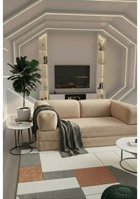 Resim Ard & Garden Liona 80x160 Yatak Olabilen Kanepe Modüler Çok Fonksiyonlu Aktivite Koltuk Bej Bej 