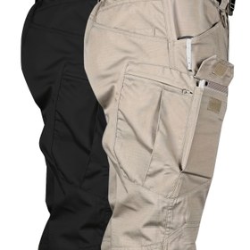 Resim 2 adet Erkek Taktiksel Kargo Pantolonu, Çok Cepli, Düz Renk, Polyester Kumaş, Dış Mekan İnşaat İşçilerinin İnşaat Giyimi için Uygun, Yürüyüş, İlkbahar ve Sonbahar Mevsiminde 