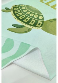 Resim Sevimli Kaplumbağa Dijital Baskılı 70x140 Cm Çocuk Plaj Havlusu 