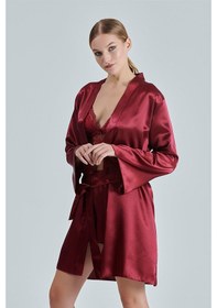 Resim Alissa 8620 Kadın Çeyizlik Saten 6'lı Set-bordo Bordo 