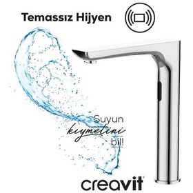 Resim Creavit Fotoselli Uzun Lavabo Armatürü Tek Su Girişli Bt.es6500 