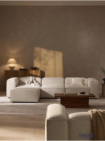 Resim Mobilya Stant Most Mollis 4 Modül Köşe Koltuk 02 Kırık Beyaz Keten Kumaş Yumuşak Sünger 