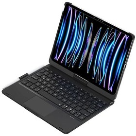 Resim Cosmotex Newface iPad Uyumlu Pro 11 2024 F11 Ats Kılıf Magic Dönen Klavyeli Tablet Kılıf - Siyah 