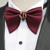 Resim 1 Adet Romantik Bağ Çiftler için Bordo & Altın Metal Papyon - 100% Polyester 1200 Yoğunluklu Kumaş, Zarif Düğün Yıldönümü Sevgililer Günü Noel Hediyesi Ona ve O'na, Yüksek Yoğunluklu Kumaş, Aşk Sembolü, Şık Aksesuar, Yumuşak Dokulu Eşleşen Aksesuarlar, Aşklar İçin Hediye 