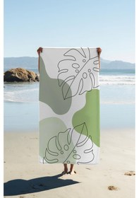 Resim Dijital Baskı Plaj Deniz Havlusu Yaprak Desenli Peştamal Hvl0184 Renkli 