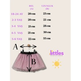 Resim The Littles Kids Pembe Puantiyeli Beli Lastikli Pamuklu Astarlı Kız Çocuk Bayramlık Tütü Etek 
