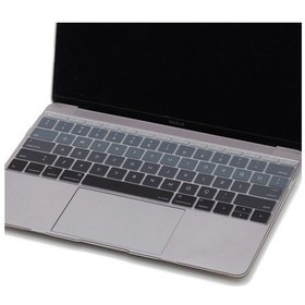 Resim Laptop Macbook Pro Klavye Koruyucu Us To Tr 13inç A1708 -13inç A1534 İle Uyumlu Ombre Siyah Gri 
