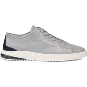 Resim Erkek Gri Hakiki Deri Sneaker Greyder