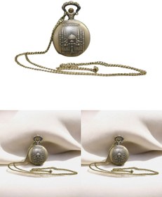 Resim Wolawood Nostaljik Osmanlı Tarzı Sultanahmet Camii Köstekli Cep Saati – Metal Zincirli Vintage Özel Hediyelik 
