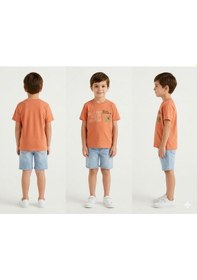 Resim United Colors Of Benetton Benetton Erkek Çocuk Relaxed Fit T-shirt Turuncu 
