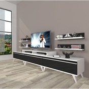Resim Decoraktiv Ekoflex 270r Mdf Retro Tv Ünitesi Tv Sehpası - Beyaz - Siyah 