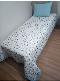 Resim Desenli Yatak Örtüsü Açık Mavi 