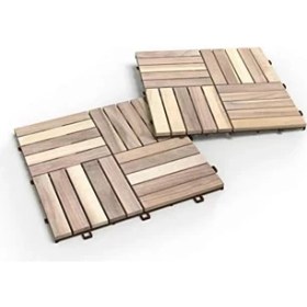 Resim Teknocan Akasya Ahşap Yer Karosu, Organik Beyaz 30X30 Cm, 10'lu Paket, 0.9 M² Yer Kaplama 