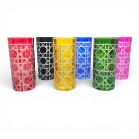 Resim Sudedi Home Renkli Kesme Cam Kahve Yanı Su Bardağı Seti 6 Adet Çok Renkli 