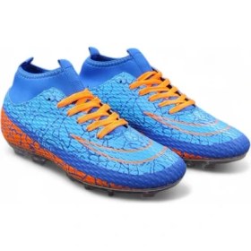 Resim LALİGA MAVİ TURUNCU ÇORAPLI ŞEFFAF DİŞLİ ÇİM VE HALISAHA AYAKKABISI KRAMPON 