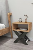 Resim Enda Home X Ayaklı Dergilikli Başucu Komodin Yan Sehpa 33x43 cm 