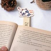 Resim Özlemiş Panda İsimli Ahşap Kitap Okuma Ayracı 
