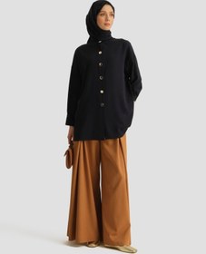 Resim Armine Metal Düğmeli Oversize Tunik Lacivert 
