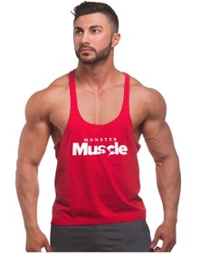 Resim Ghedto Monster Muscle Gym Fitness Tank Top Sporcu Atleti [kırmızı] 