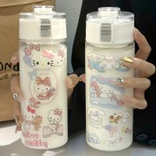 Resim Sanrio Hello Kitty Jade Köpek Su Şişesi Pipetli - Dayanıklı PC malzeme, ısıya dayanıklı, seyahat ve arabada çalışmak için uygun 