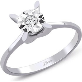 Resim 0.06 Ct Lazerli Pırlanta Badem Tırnak Tektaş Yüzük 