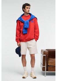 Resim Grimelange IRVING Erkek Yuvarlak Yaka Göğsü Ve Önü Regular Fit Kiremit Rengi Sweatshirt 