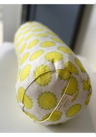 Resim Zafu Silindir Uzun Yoga Meditasyon Minderi Bolster Sarı 