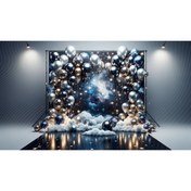 Resim Venspor Yıldızlı Gece Gökyüzü ve Parlayan Balonlarla Süslenmiş Arkaplan, 200x150cm, Fon, Duvar Örtüsü 
