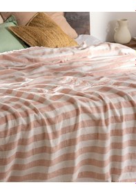 Resim Madame Coco Aviral Çift Kişilik Pamuklu Yatak Örtüsü - Pudra 8684427228654 Pudra 