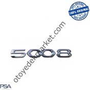 Resim Peugeot 5008 (2021-2023) Bagaj Kapağı ''5008'' Yazısı, Krom (Orijinal) 