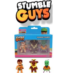Resim Stumble Guys 3'lü Mini Figür Seri 4 - Cave Guy - Wooly - Zarkaan The Destroyer 
