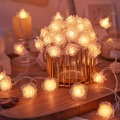 Resim 1 adet Gül Şeklinde LED Dizisi Işıkları, Sıcak Beyaz Romantik Peri Işıkları, Yatak Odaları, Oturma Odaları, Düğünler, Ramazan, Doğum Günü Kutlamaları, Sevgililer Günü ve Tatil Süslemeleri için İdeal - Pil ile Çalışır. Cadılar Bayramı Süslemeleri, Noel Süslemeleri 