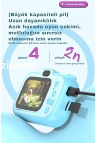 Resim DigiMonster Dijital Fotoğraf Makinesi Çocuk Mini 1080p Hd Kamera Selfie Tripotlu Harika Çocuk Hediyesi 
