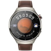 Resim Sunix Amoled Ekran Deri ve Metal Çift Kordonlu 46mm Akıllı Saat WT4 PRO Kahverengi 